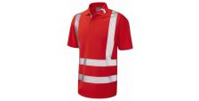 Broadsands ISO 20471 Cl 2 Coolviz Ultra Polo Shirt HV Red